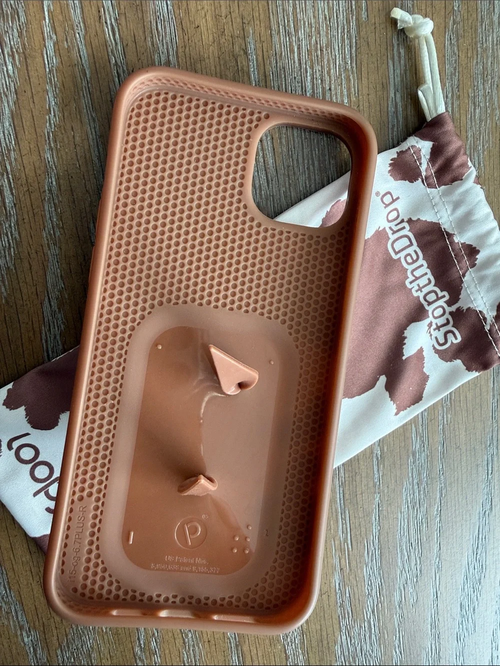 Loopy Case Brown and White Cow Print iPhone Case with Loopy Strap